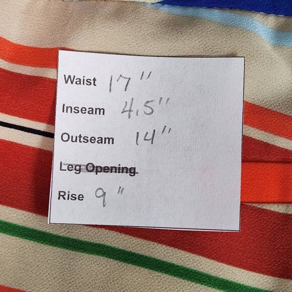 Outback Red Multi-Color Stripe Shorts Size 12 Colorful Striped Shorts - Picture 10 of 10